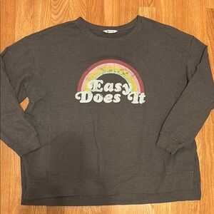 Wildfox “Easy Does It” Long Sleeve Shirt - Gray